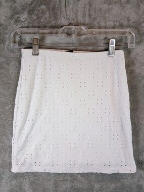 White Eyelet Mini Skirt